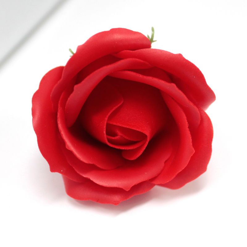 Supplier of Craft Soap Flowers - Med Rose - Red