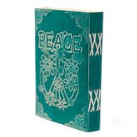 Шкіряний Блокнот Зелений  із Замком "Peace" 18х13 см