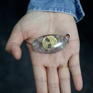 Енергетичний Кулон з Оргоніту - Овальний з Деревом "7 Каменів Чакри"