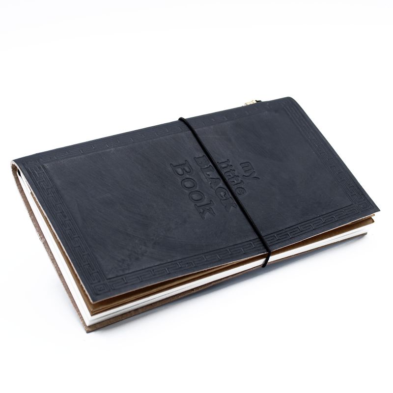 Шкіряний Записник Ручної Роботи (80 сторінок) - My Little Black Book - Чорний