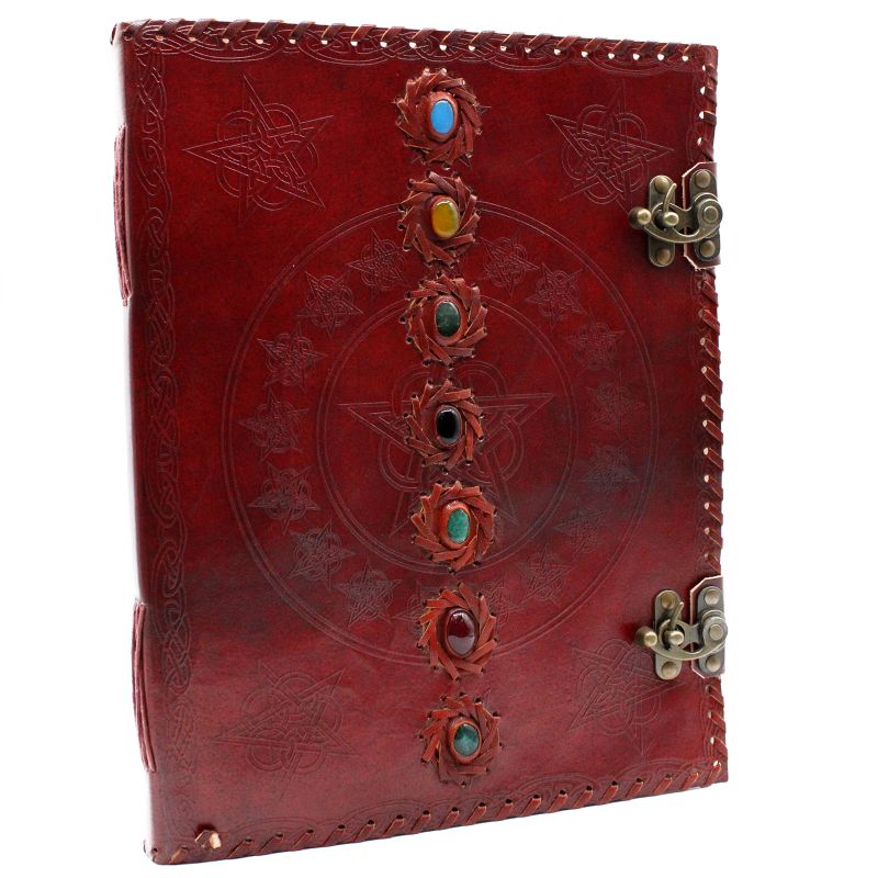 Шкіряна Записна Книга з 7 Чакрами 25х32,5 см