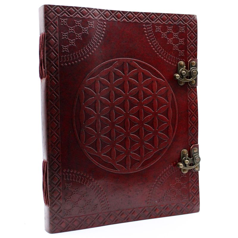 Шкіряна Записна Книга з Квіткою Життя 25х32,5 см