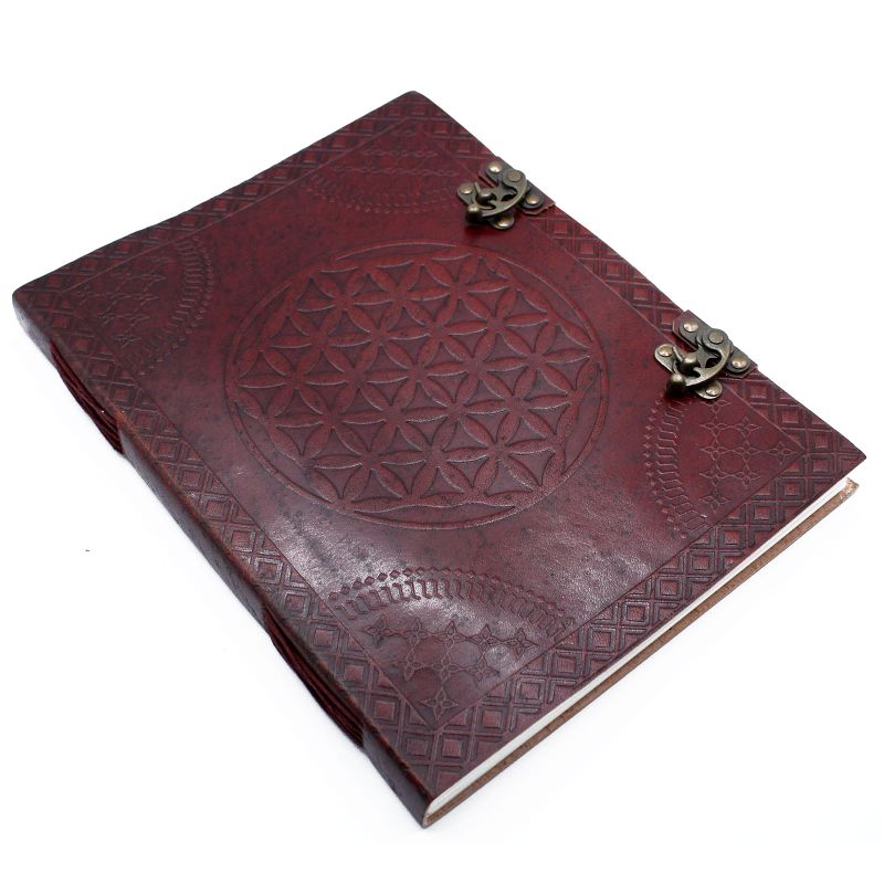 Шкіряна Записна Книга з Квіткою Життя 25х32,5 см