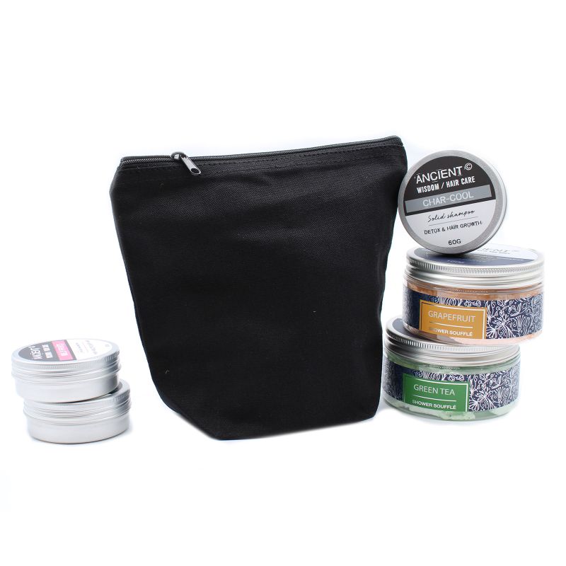 Чорна Косметичка  з Натуральної Бавовни 10 oz - Середній Мішечок