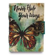 Шкіряний Блокнот "Never Hide Your Wings" із Необрізаним Краєм 18х13 см