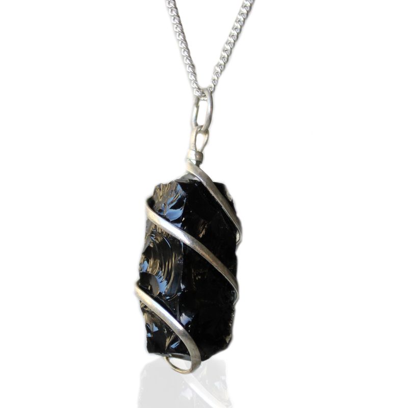 Підвіска "Каскад" - Необроблений Чорний Онікс