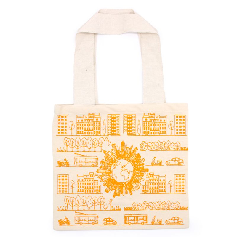 Велика Бавовняна Сумка для Покупок 10 oz, 38×42 см - Міське Життя