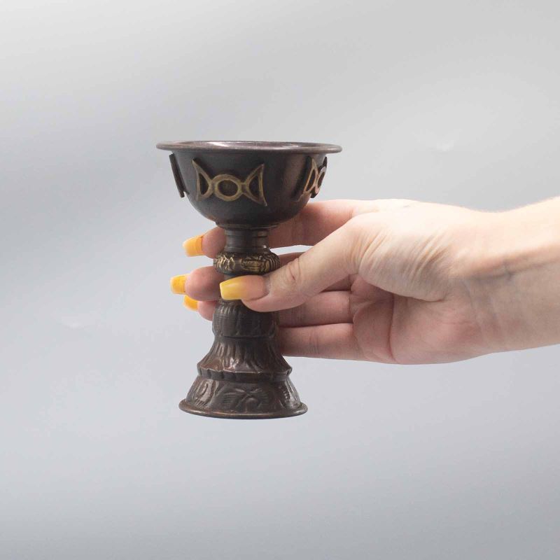 Мідний Ритуальний Келих з Потрійним Місяцем 8×13 см