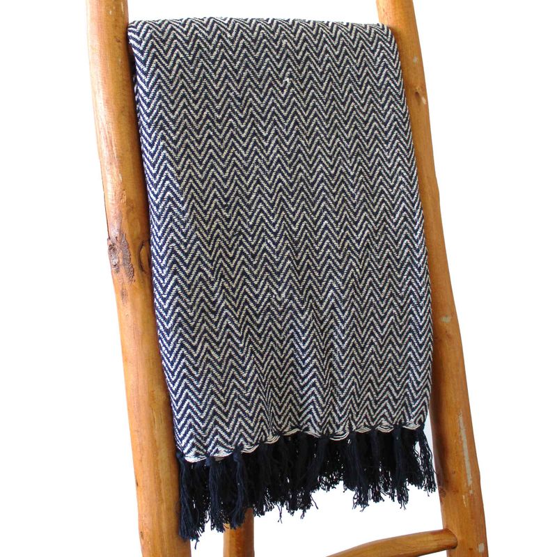 Плед Boho Comfort 125x150 см - Темно-синій Зигзаг