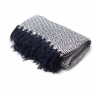 Плед Boho Comfort 125x150 см - Темно-синій Зигзаг