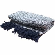 Плед Boho Comfort 125x150 см - Темно-синій Зигзаг