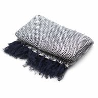 Плед Boho Comfort 125x150 см - Темно-синій Зигзаг