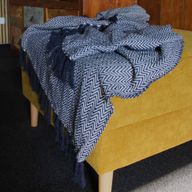 Плед Boho Comfort 125x150 см - Темно-синій Зигзаг