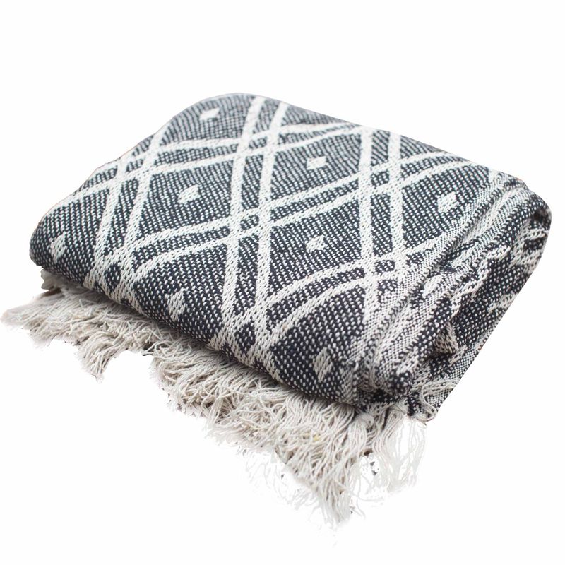 Плед Boho Comfort 125x150 см - Чорно-бежевий Регент