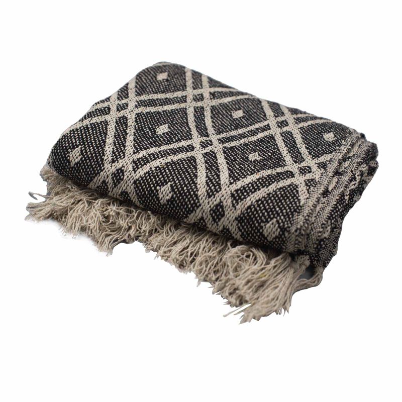 Плед Boho Comfort 125x150 см - Чорно-бежевий Регент