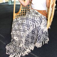 Плед Boho Comfort 125x150 см - Чорно-бежевий Регент