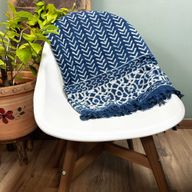 Плед Індиго Ручної Роботи 170×120 см - Прямі Стріли