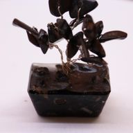 Міні-дерево на Основі з Оргоніту - Чорний Агат (15 Каменів)