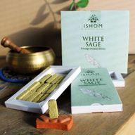 Ishom - Натуральні Арома-цеглинки для Обкурювання з Підставкою (15 шт) - Біла Шавлія
