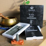 Ishom - Натуральні Арома-цеглинки для Обкурювання з Підставкою (15 шт) - Чорний Уд