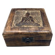 Квадратна Дерев'яна Шкатулка 13x13x6 см - Будда
