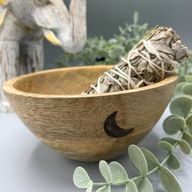 Дерев'яна Ритуальна Чаша - Потрійний Місяць - 13x7 см
