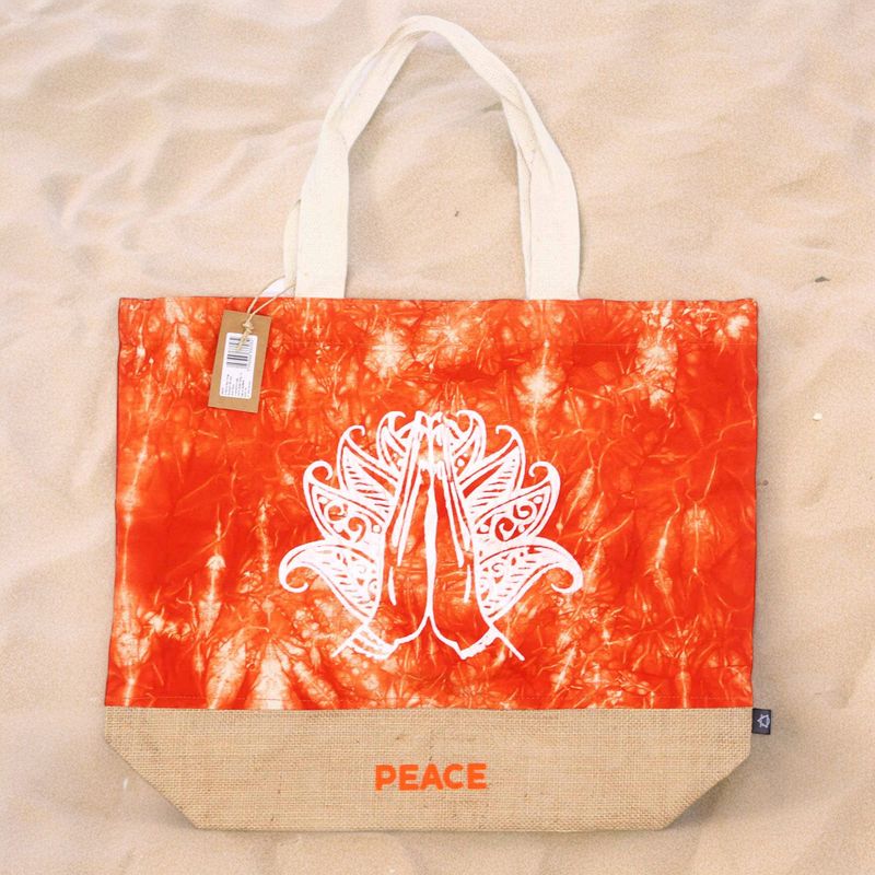 All Natural Bag Оранжева - Руки Намасте - Peace