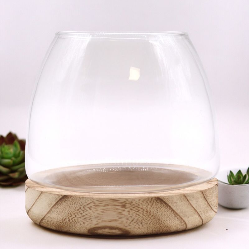 Середній Тераріум на Основі з Натурального Дерева Тунг 15х15 см