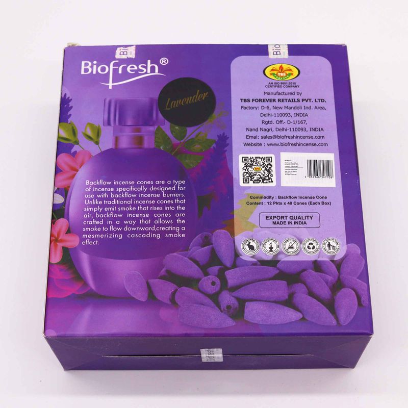 Biofresh Конуси Пахощів зі Зворотним Потоком (40 шт.) - Лаванда