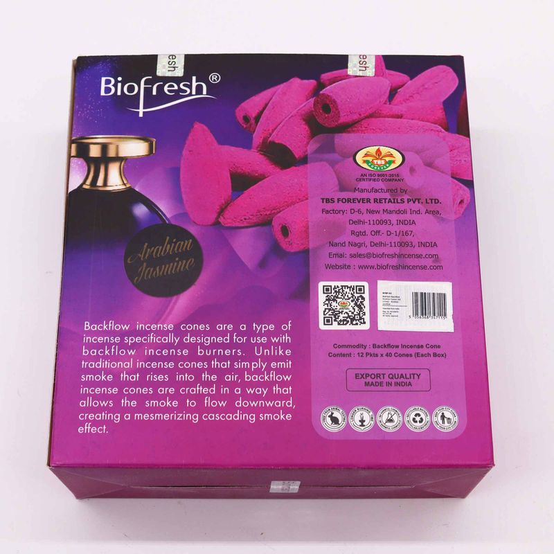 Biofresh Конуси Пахощів зі Зворотним Потоком (40 шт.) - Арабський Жасмин