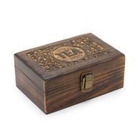 Різьблена Коробки для Чаю з Дерева Манго (6 відділень) - 23x15х9,5 см