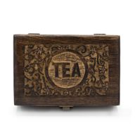 Різьблена Коробки для Чаю з Дерева Манго (6 відділень) - 23x15х9,5 см