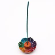 Стеатитова Мала Підставка "Квітка Лотоса" r 7.5 x 2.5 cm - Кольори Чакр