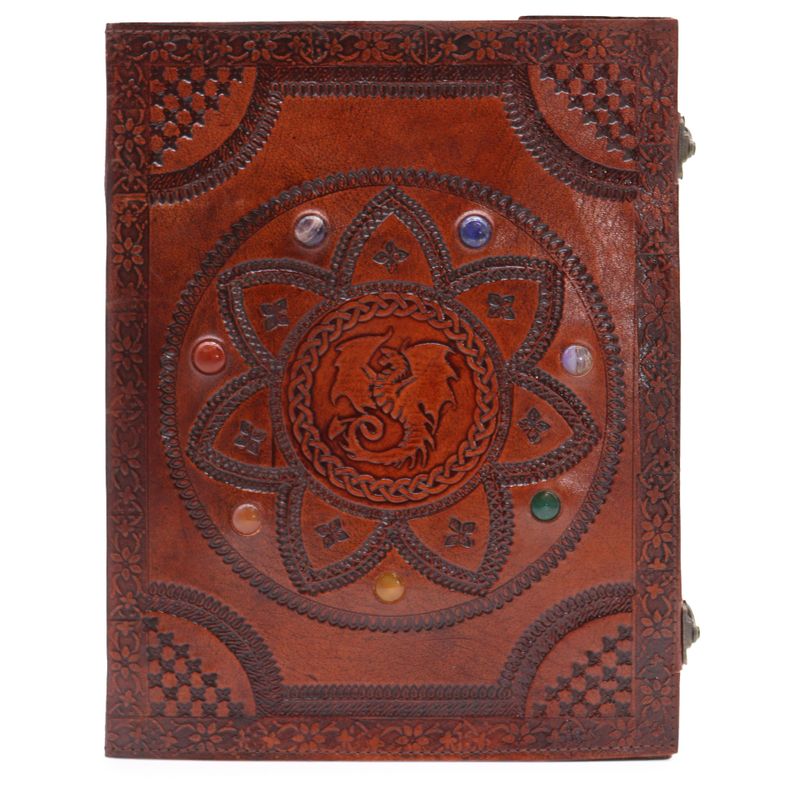 Велика Записна Книга - Камені Чакр та Мандала з Драконом - 100 сторінок 25x34 см