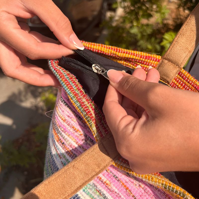 Велика Сумка з Рецикльованого Килима - Відтінки Сутінків
