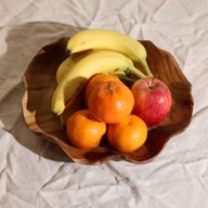 Гладка Кругла Чаша з Тикового Дерева (Хвилясті краї) - 30х5 см