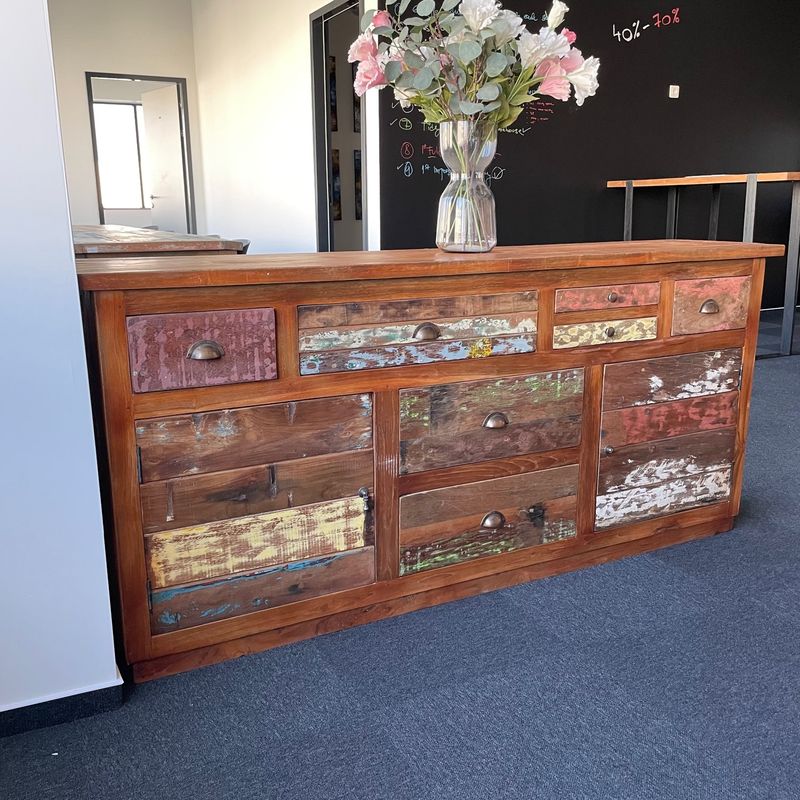 Боковий Стіл із Відновленого Дерева 160x40x80 см
