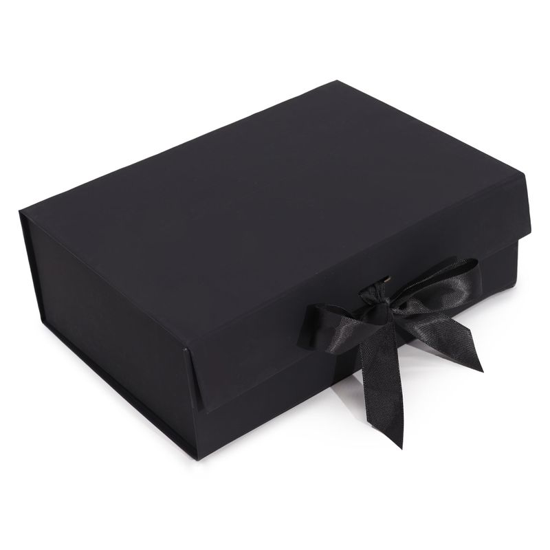 Розібрана Подарункова Коробка - Велика Квадратна (28,2x20,2х9,2 см) - Чорна