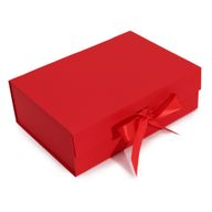 Розібрана Подарункова Коробка - Велика Квадратна (28,2x20,2х9,2 см) - Червона