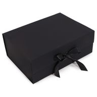 Розібрана Подарункова Коробка - Екстравелика Квадратна (33x25х12 см) - Чорна