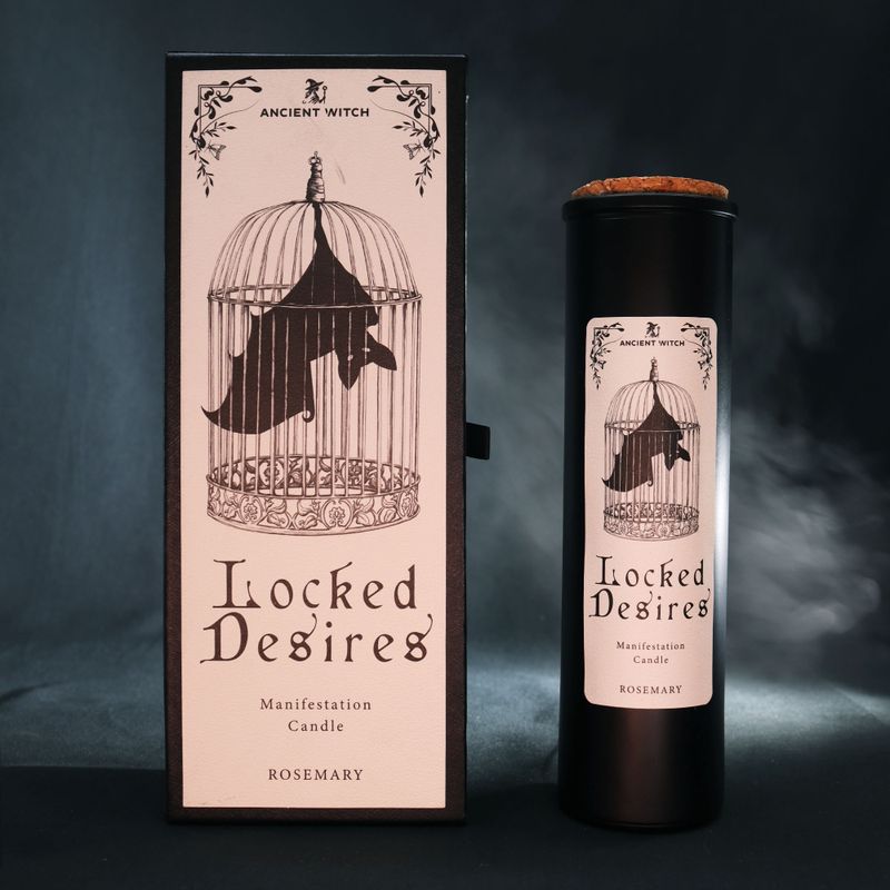 Свічка ритуалу Locked Desires, зображена на її ілюстрованій упаковці