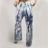 Nomad Sari  - Штани для Відпочинку Ручного Розпису "Золотий Меандр" M/L - Золотий, Блакитний