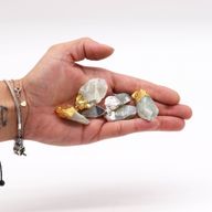 Кулони з Гірського Кришталю з Золотим та Срібним Напиленням (6 шт. в Асортименті)