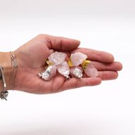 Кулони з Рожевого Кварцу з Золотим та Срібним Напиленням (6 шт. в Асортименті)