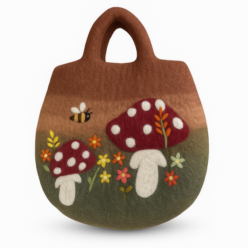 Повстяна Сумка "Грибний Сад" - 35x27 см
