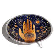 Емальована Тарілка для Підношень – "Hamsa" Опівнічно-Синій
