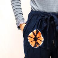 Штани в Японському Стилі для Відпочинку - Середні - Синій та Оранжевий