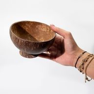 Середня Натуральна Кокосова  Чаша на Підставці 8x13 см - Полірована - для Творчості