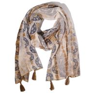 Nomad Sari - Літній Шарф "Марбелья" 180x50 см - Кава з Золотом