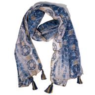 Nomad Sari - Літній Шарф "Марбелья" 180x50 см - Блакитний з Золотом